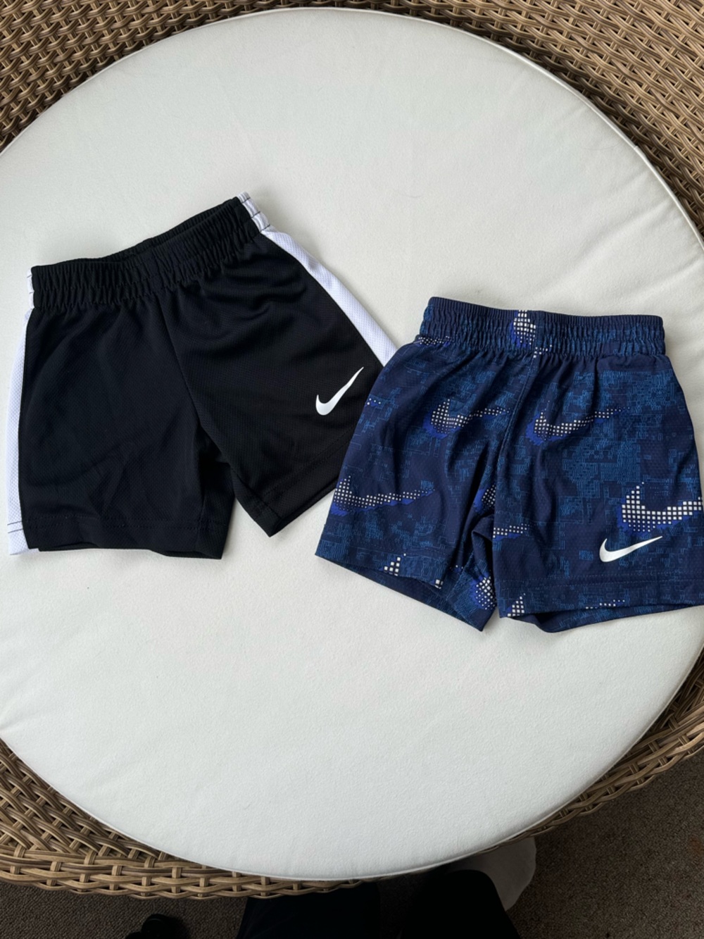 Nike Kids Shorts 2T - Bundle of 2- Black and Navy Pattern